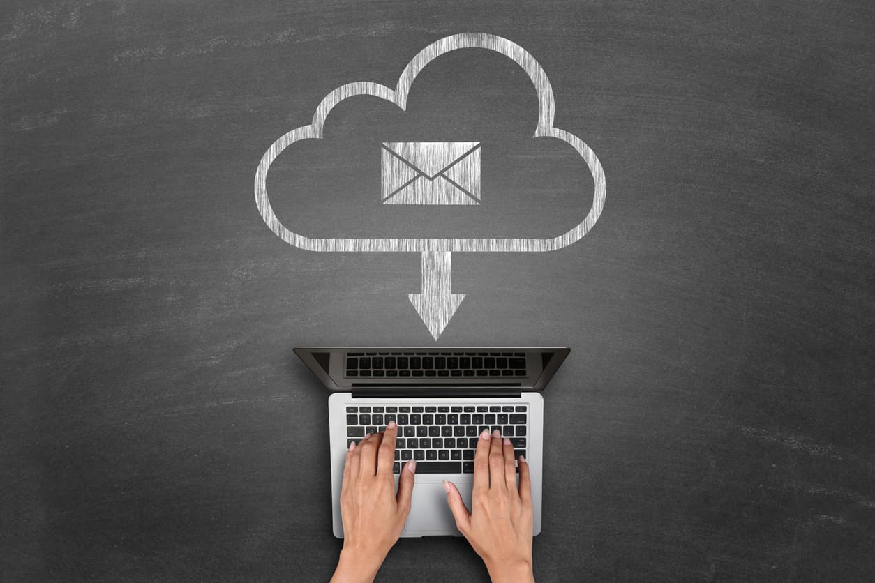 hand-downloading-email-on-laptop-from-cloud-server-exchange-to-office-365-migration-concept