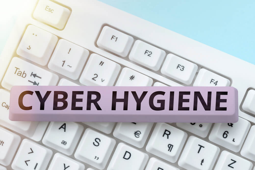cyber hygiene best practices - a keyboard with letters cyber hygiene