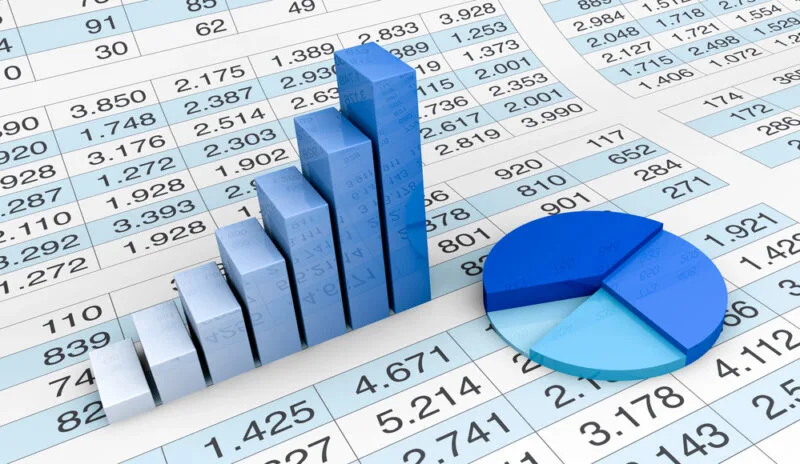Financial charts and spreadsheet data supported by Frontline financial services IT