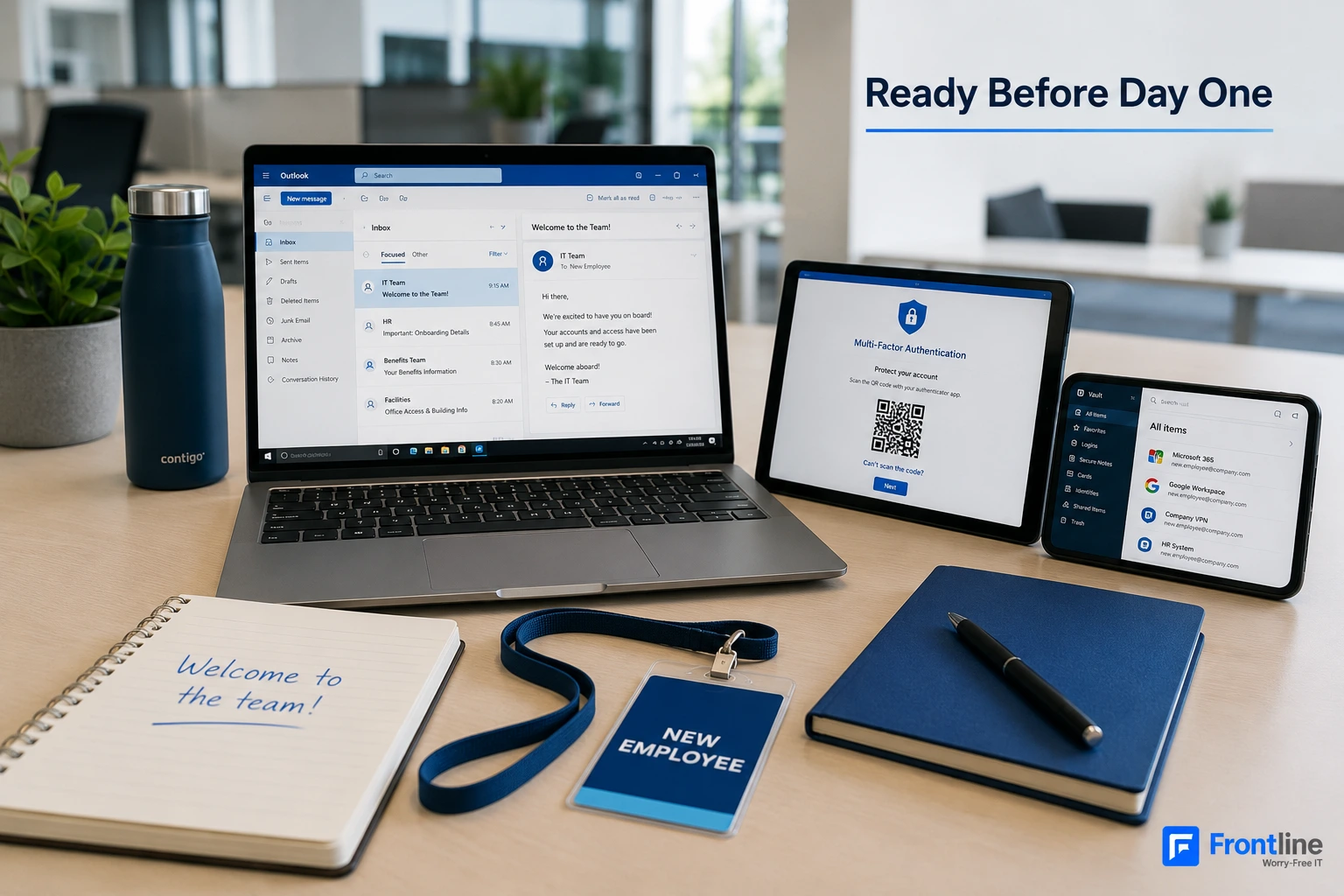 IT onboarding completed before a new employee's first day